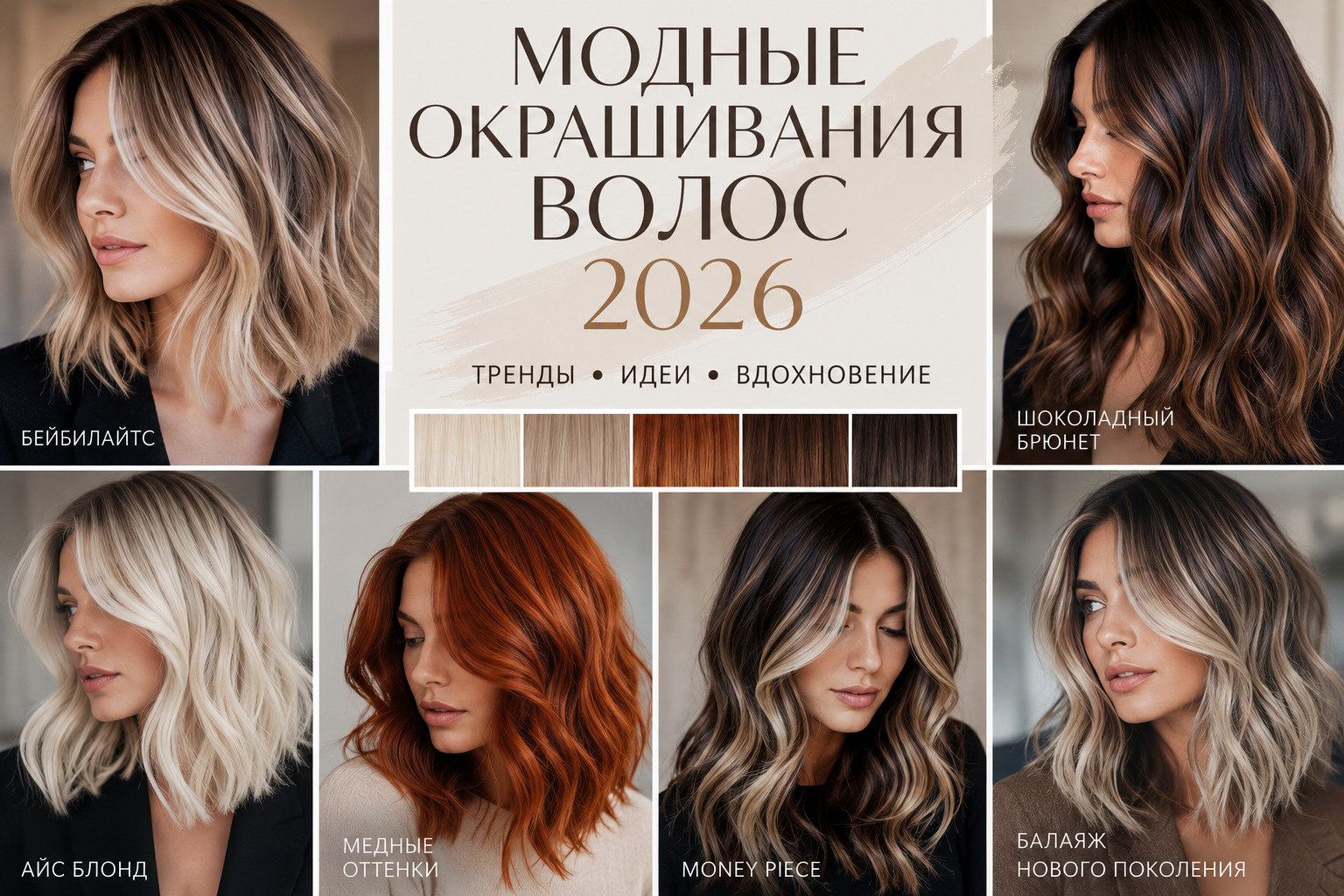 Модные окрашивания волос в 2026 году