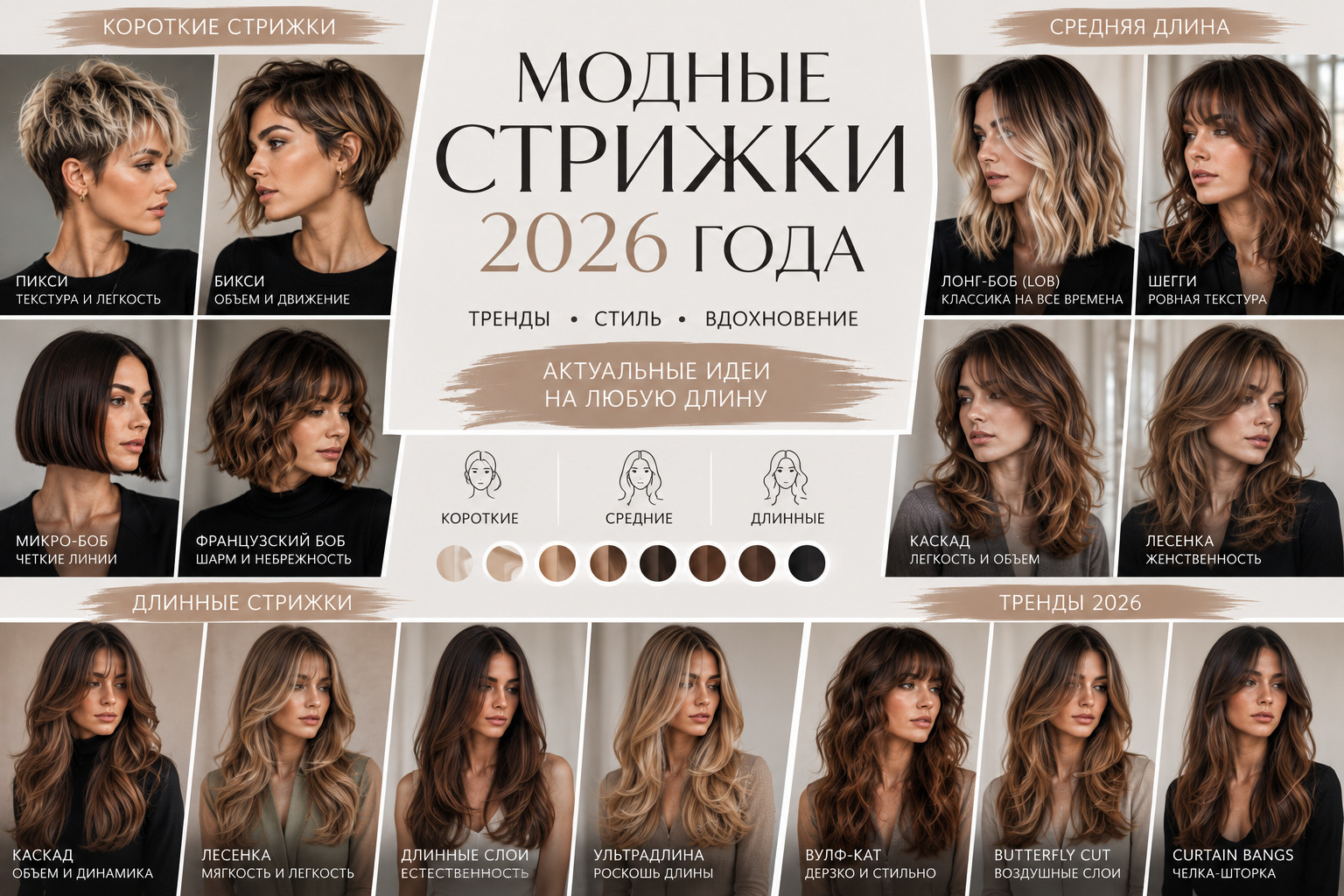 Модные стрижки 2026 года
