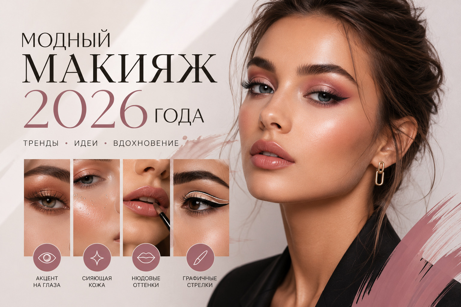 Модный макияж 2026 года - главные тренды